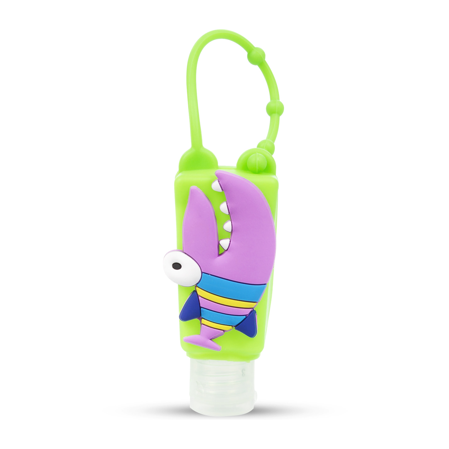 Portachiavi Bottiglia igienizzante per le mani alcool ricaricabile 30ml. Design squalo.