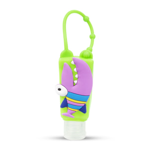 Portachiavi Bottiglia igienizzante per le mani alcool ricaricabile 30ml. Design squalo.