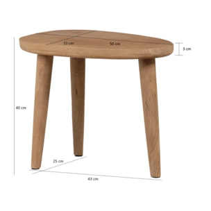 Table basse ovale en bois de manguier massif - JENA