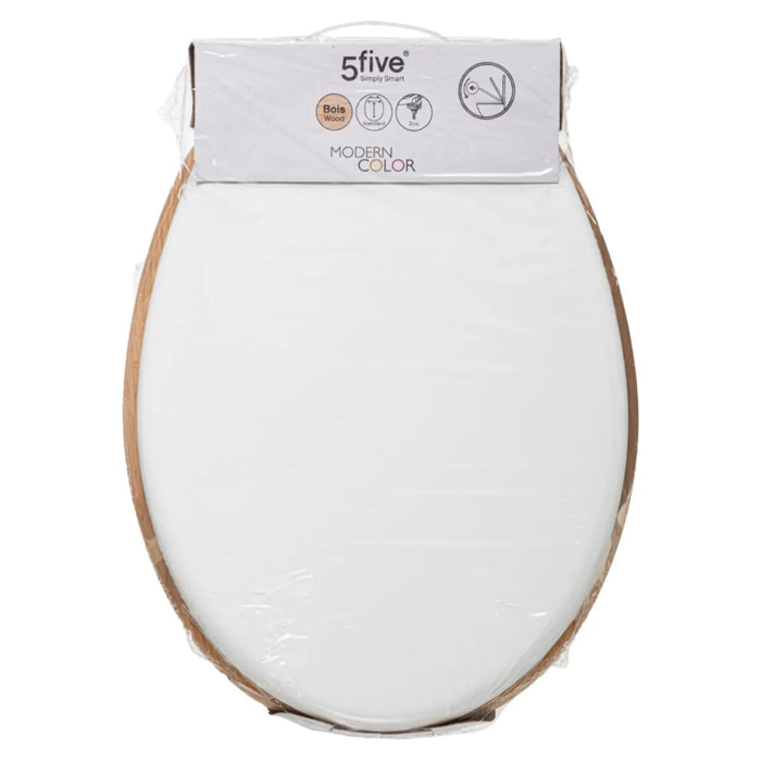 Abattant WC "Modern Color" blanc en bois