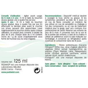 PEDIAKID - Toux Sèche & Grasse - Formule Exclusive au Sirop d'Agave - Calme la Toux - Soulage l'irritations de la Gorge - Arôme Naturel Citron - Flacon 125 ml