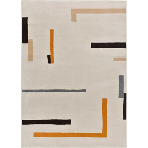 LESSIA Alfombra geométrica de pelo corto crema, varias medidas disponibles.