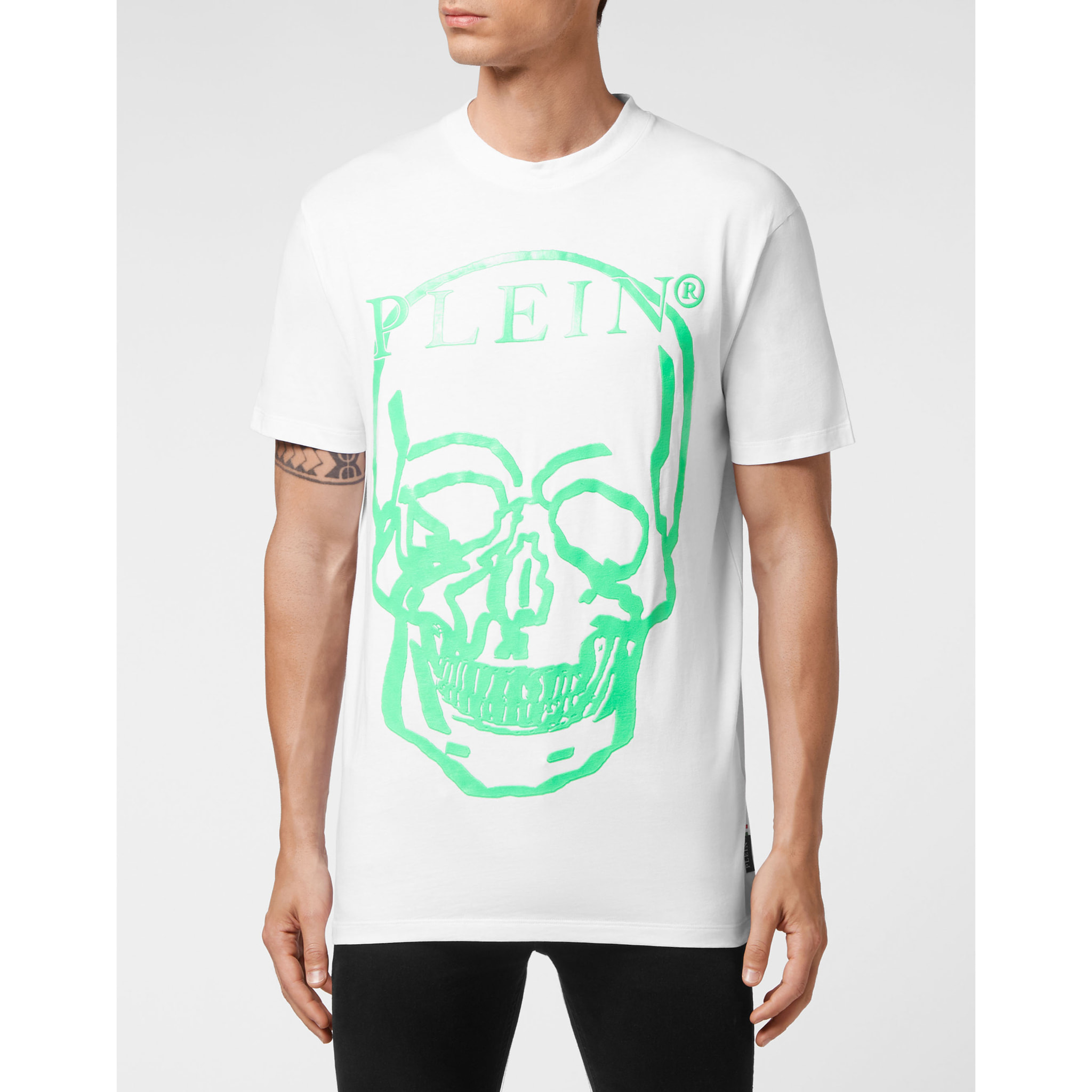 PHILIPP PLEIN T-Shirt Round Neck SKULL AND PLEIN