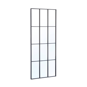 Miroir rectangulaire industriel acier noir - 60 x 140 x 2.5 cm - Terry