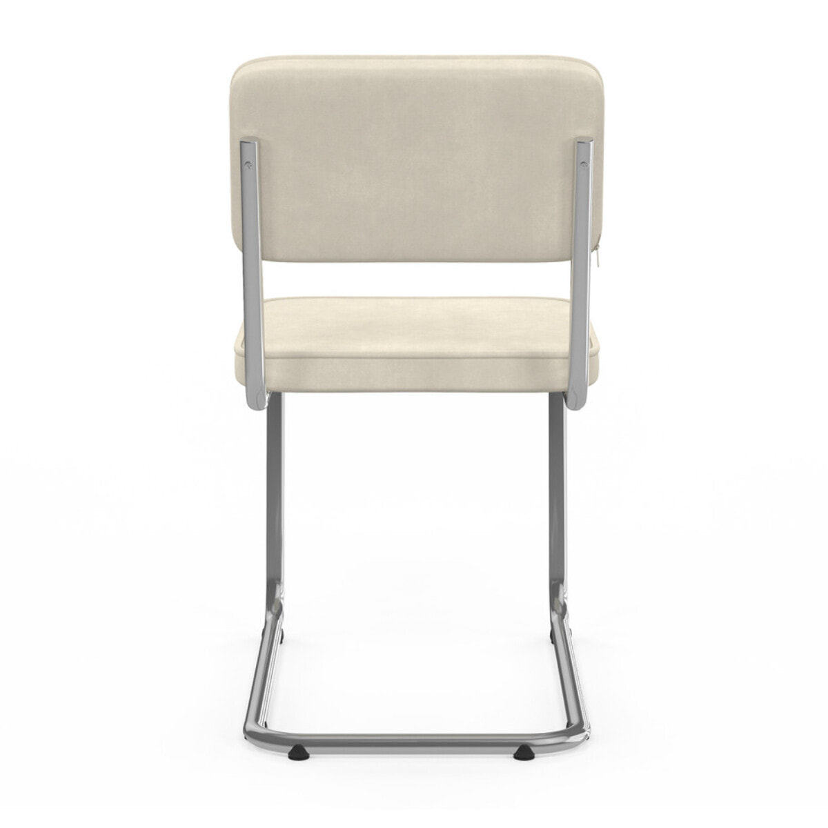 Chaises Naya en velours crème et pied métal - lot de 4