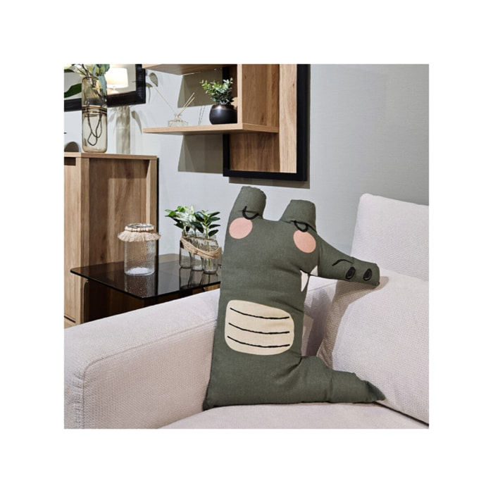 Coussin en forme de crocodile housse non amovible en coton - ALI