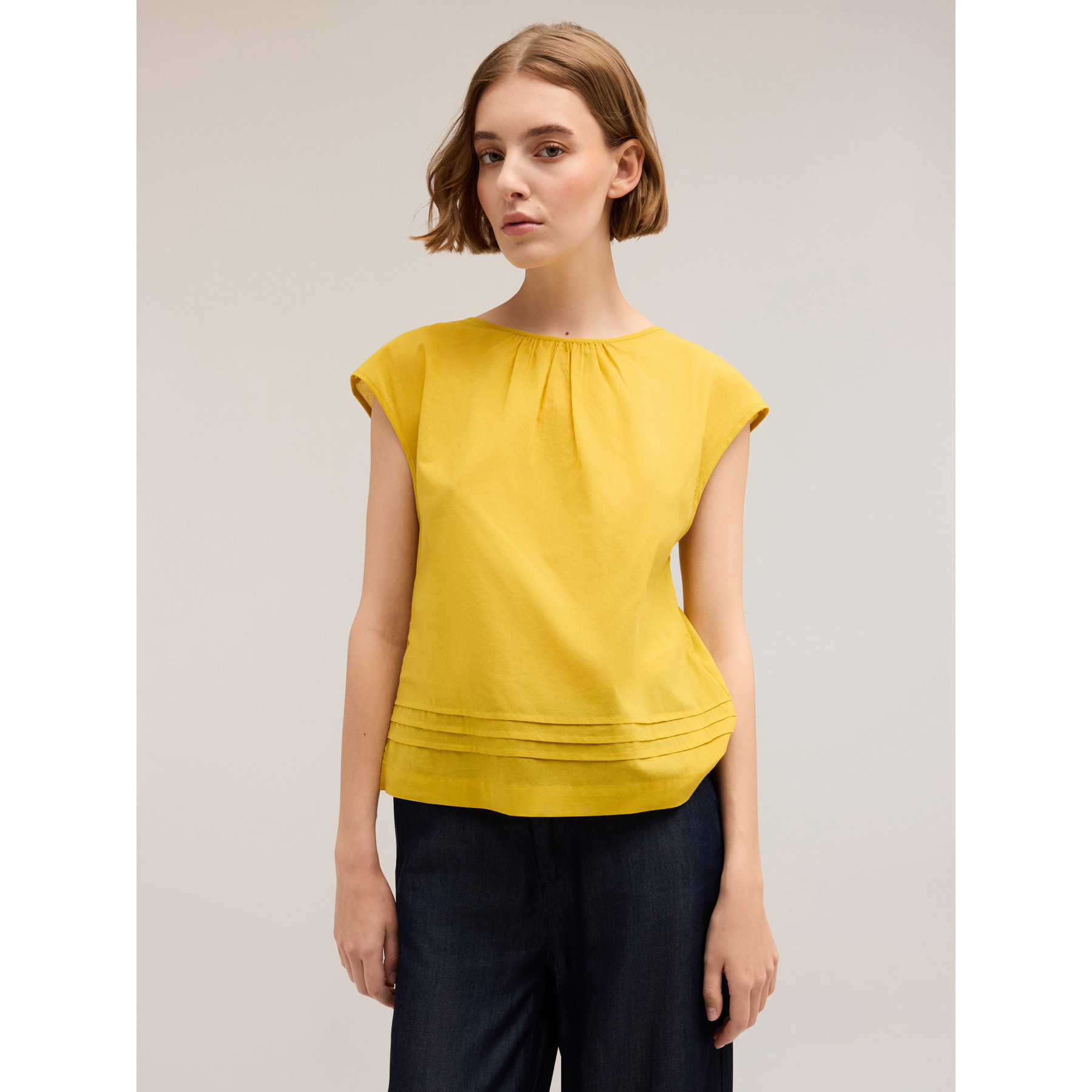 Motivi - Blusa in voile con cut-out posteriore - Giallo