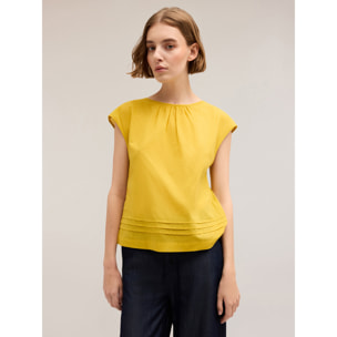 Motivi - Blusa in voile con cut-out posteriore - Giallo
