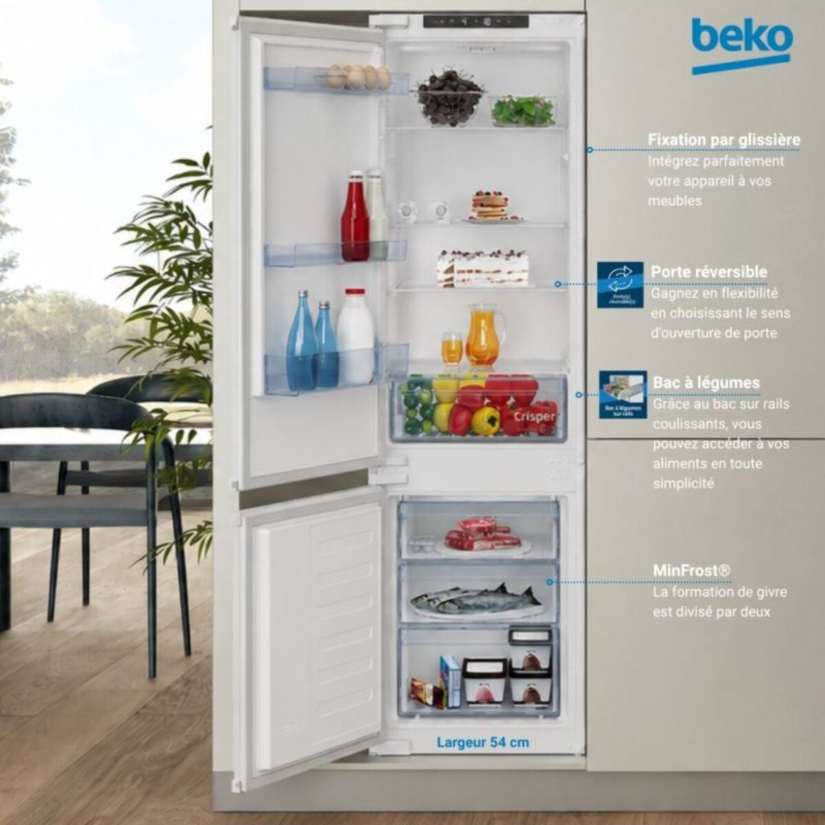 Réfrigérateur combiné BEKO BCSA285K4SNLH