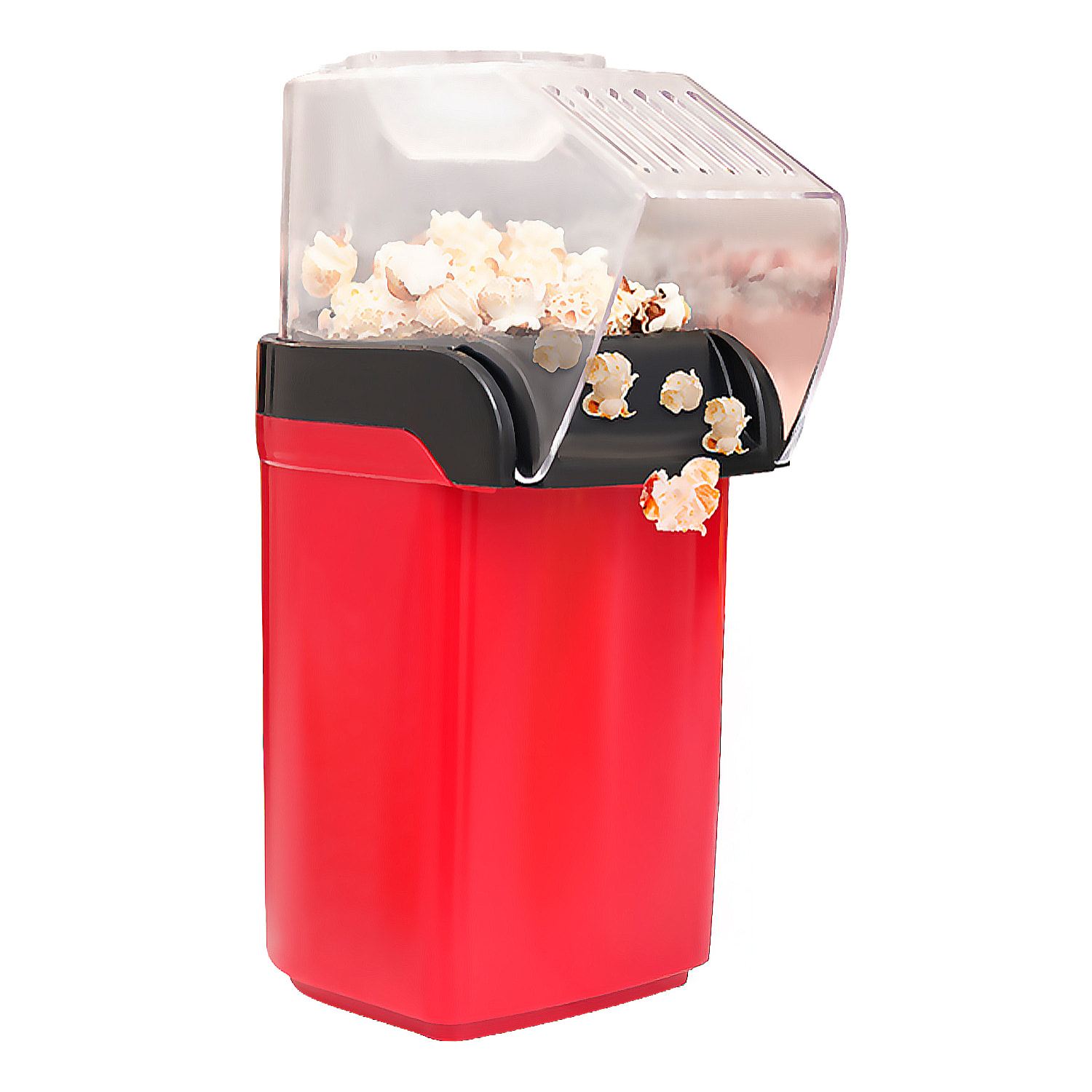 Palomitera eléctrica de 1200W con aire caliente, rápido y sin aceite, ideal para preparar palomitas saludables.