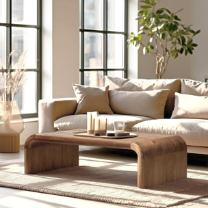 ROMY - Table basse épurée en bois de mindi