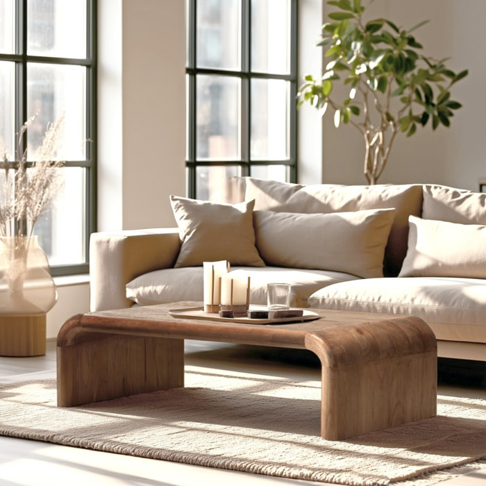 ROMY - Table basse épurée en bois de mindi