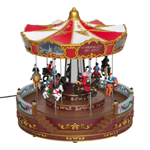 Village lumineux grand carrousel musical 52 LED