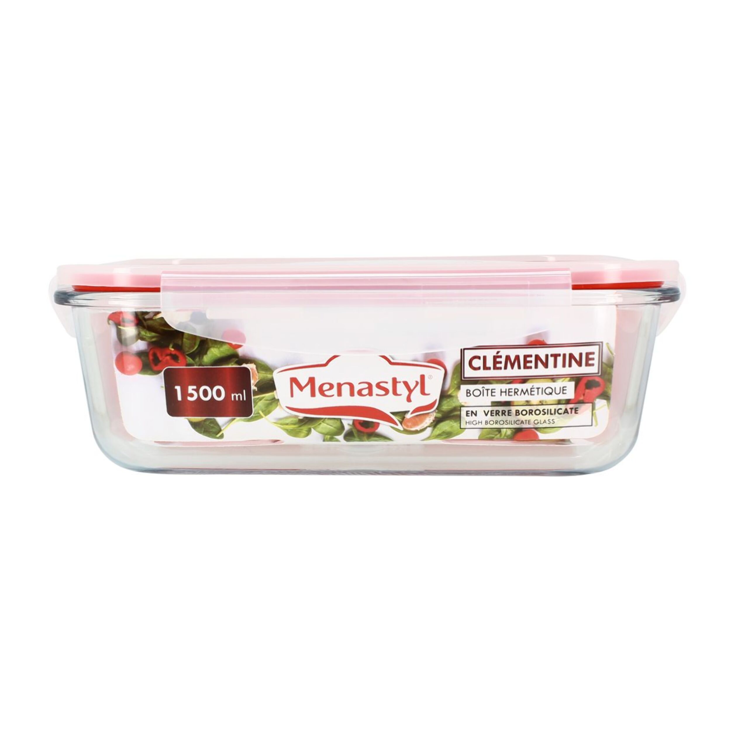 Boîte hermétique rectangulaire 1500ml en verre CLEMENTINE