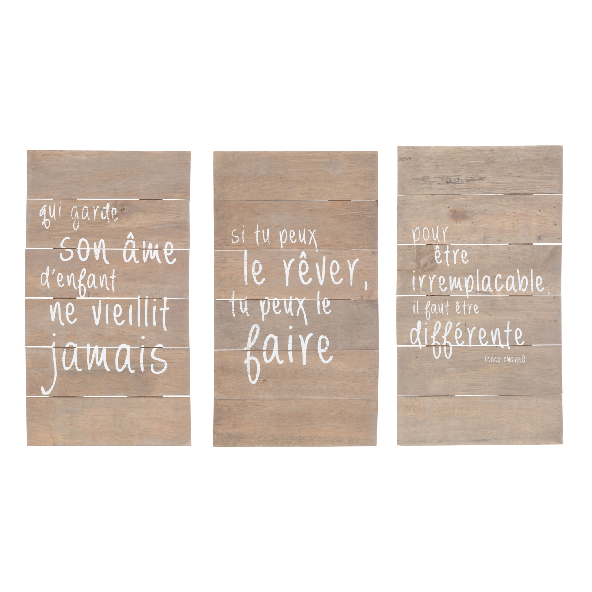 J-Line décoration mural Panneaux Rêve - bois - naturel - 3 pcs