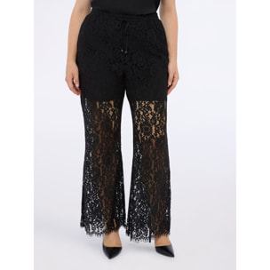 Fiorella Rubino - Pantaloni flare in pizzo - Nero