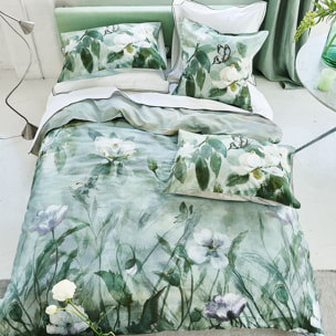 Housse de couette imprimée en satin de coton, KIYOSUMI, Vert