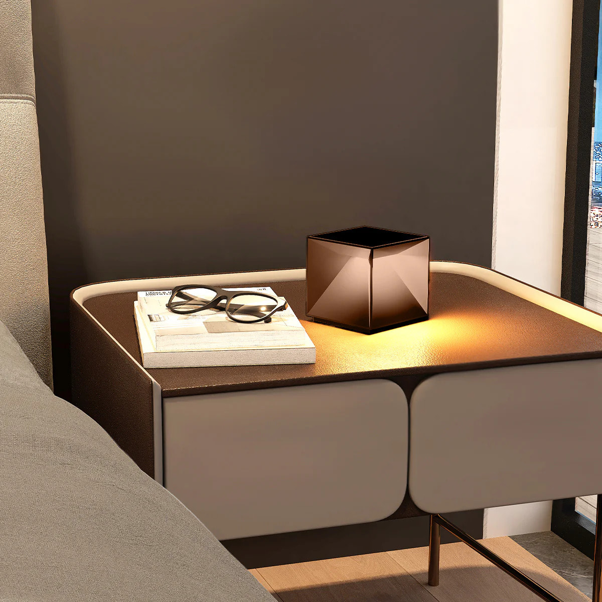 Lampe chevet sans fil CUBOX MINI H8CM