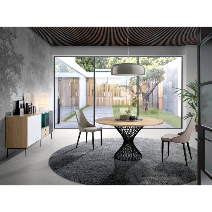 Mesa fija circular – Roble