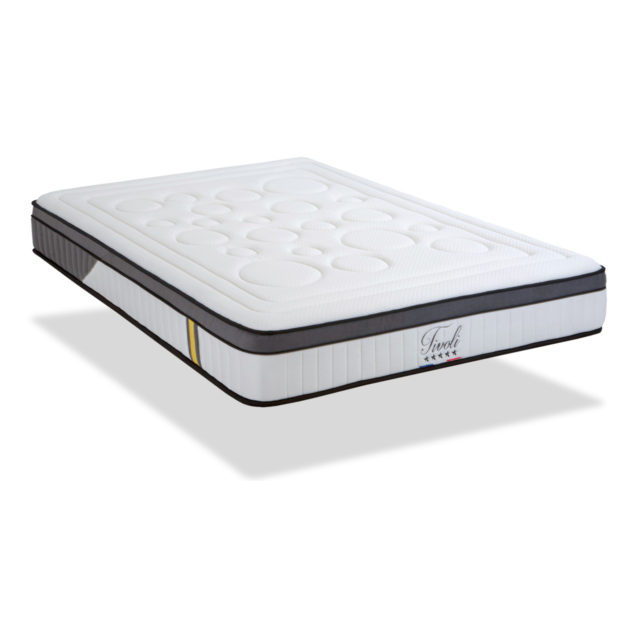 Ensemble Matelas Tivoli & Sommier KIT15, 25 cm, Mémoire de Forme et Mousse Supersoft, technologie Tri-Lattes, Soutien Ferme