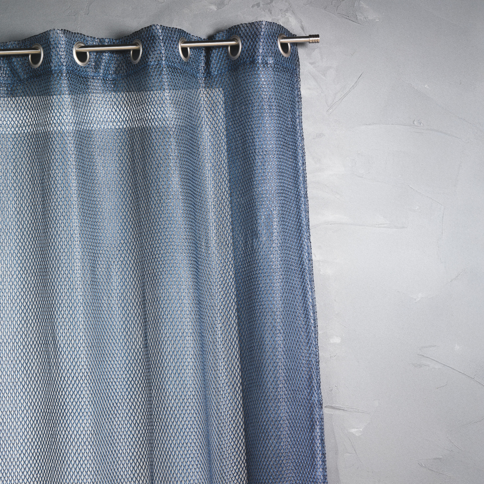 Voilage en organza fantaisie  - Effet 'résille' - Bleu