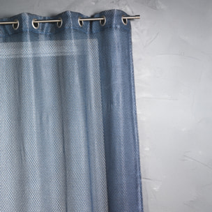 Voilage en organza fantaisie  - Effet 'résille' - Bleu