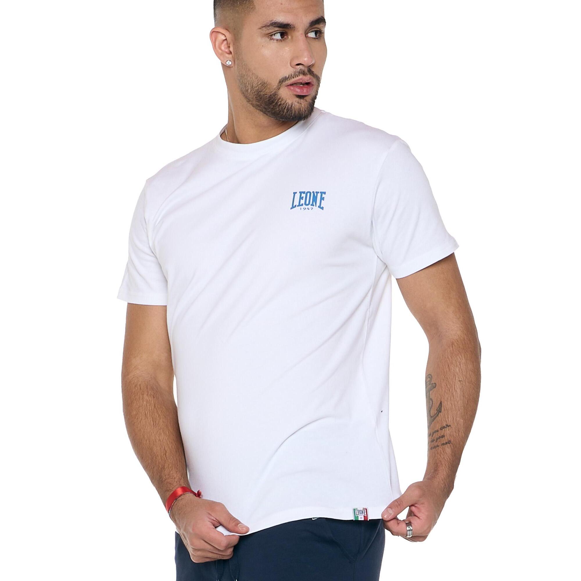 T-shirt da uomo in cotone elasticizzato a manica corta con logo piccolo "Basic"
