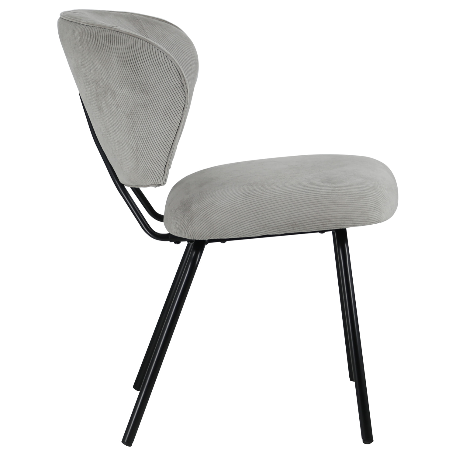 Lot de 2 chaises en velours côtelé gris clair NILSA