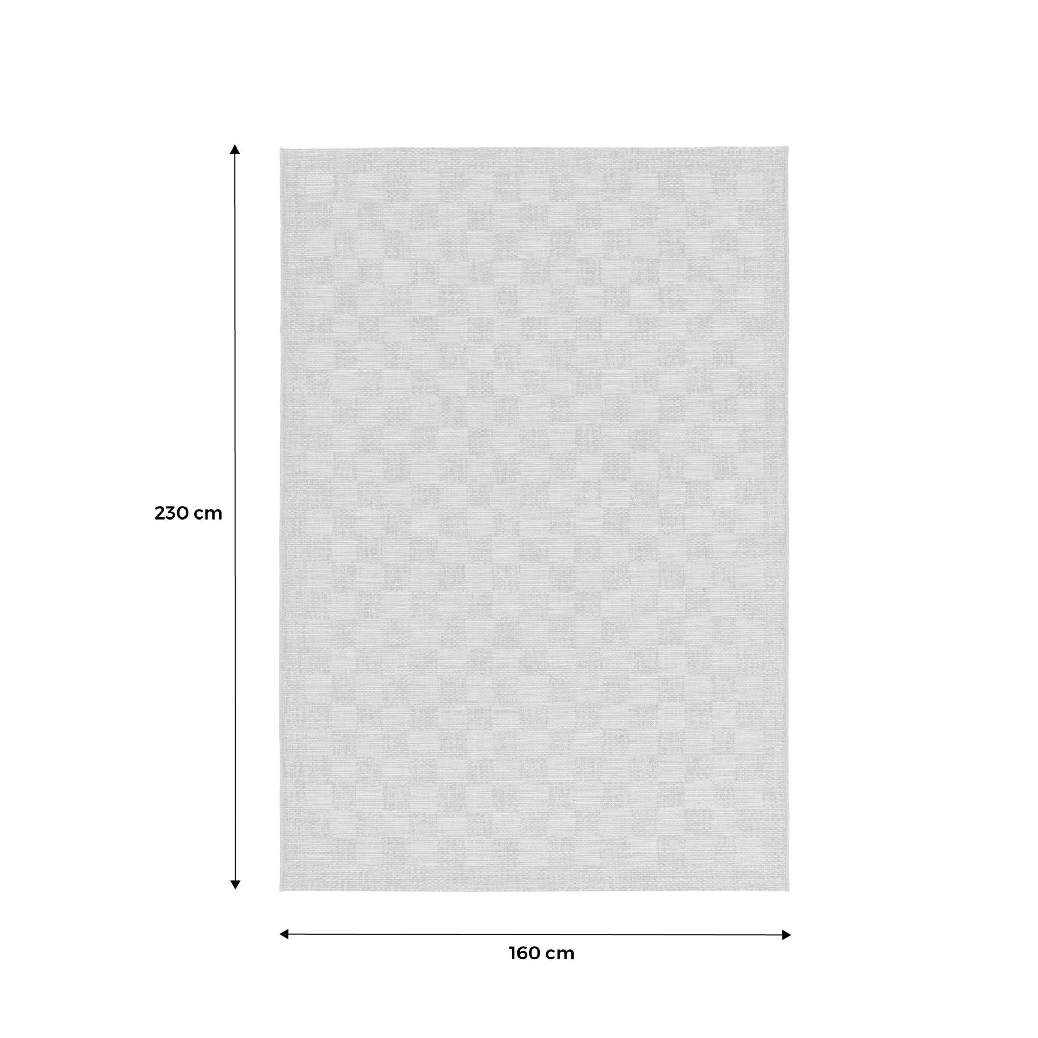 Tapis intérieur/extérieur effet jute coloris naturel motif damier CARRIE