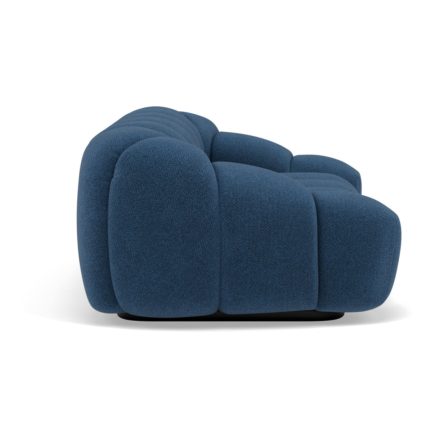 Ava - canapé 3 places bubble en velours texturé - Bleu