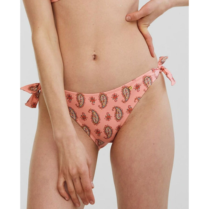 Braga de bikini clásica con lazos y estampado paisley