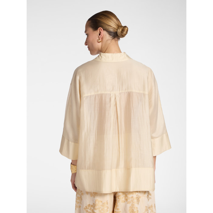 Elena Mirò - Camisa de organza - Beige