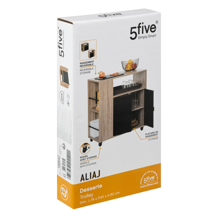 Desserte 3 niveaux Noir Aliaj