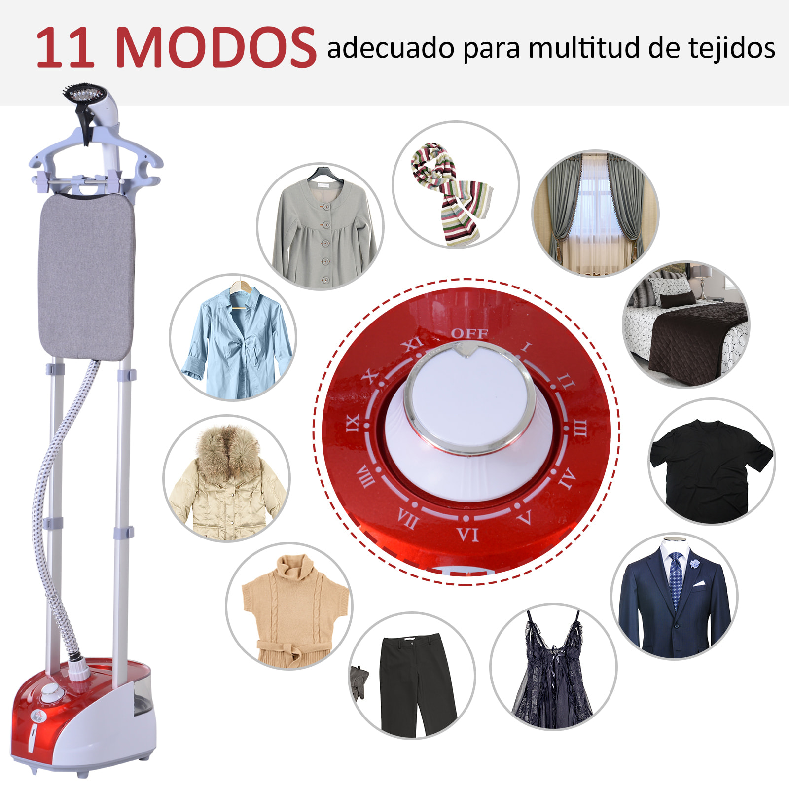 Cepillo de Vapor Para Ropa Temperatura Ajustable Depósito 2l