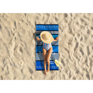 Telo Mare Spugna Jacquard Spiaggia Disegno Big Stripe