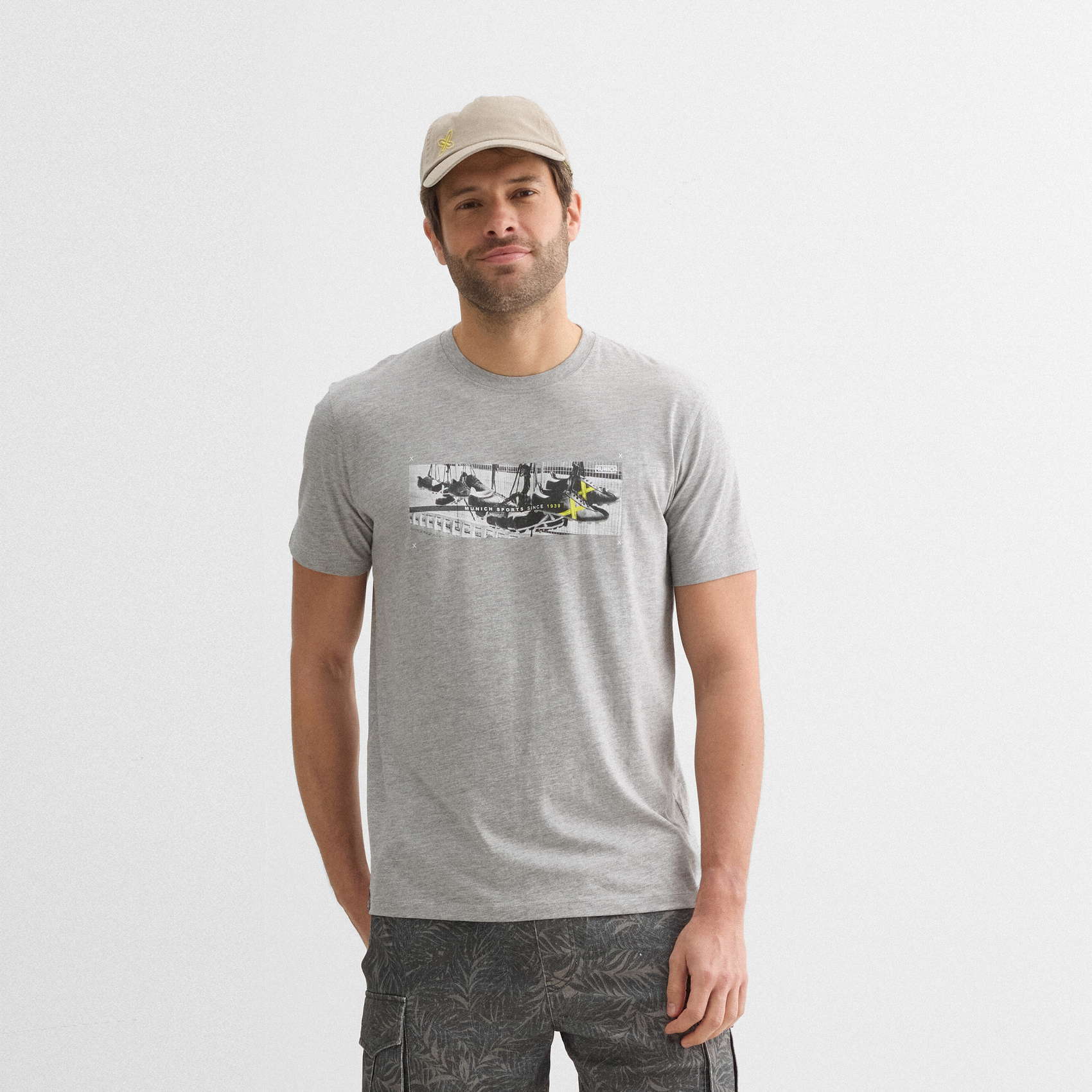 Camiseta regular MUNICH lifestyle de algodón orgánico-viscosa gris