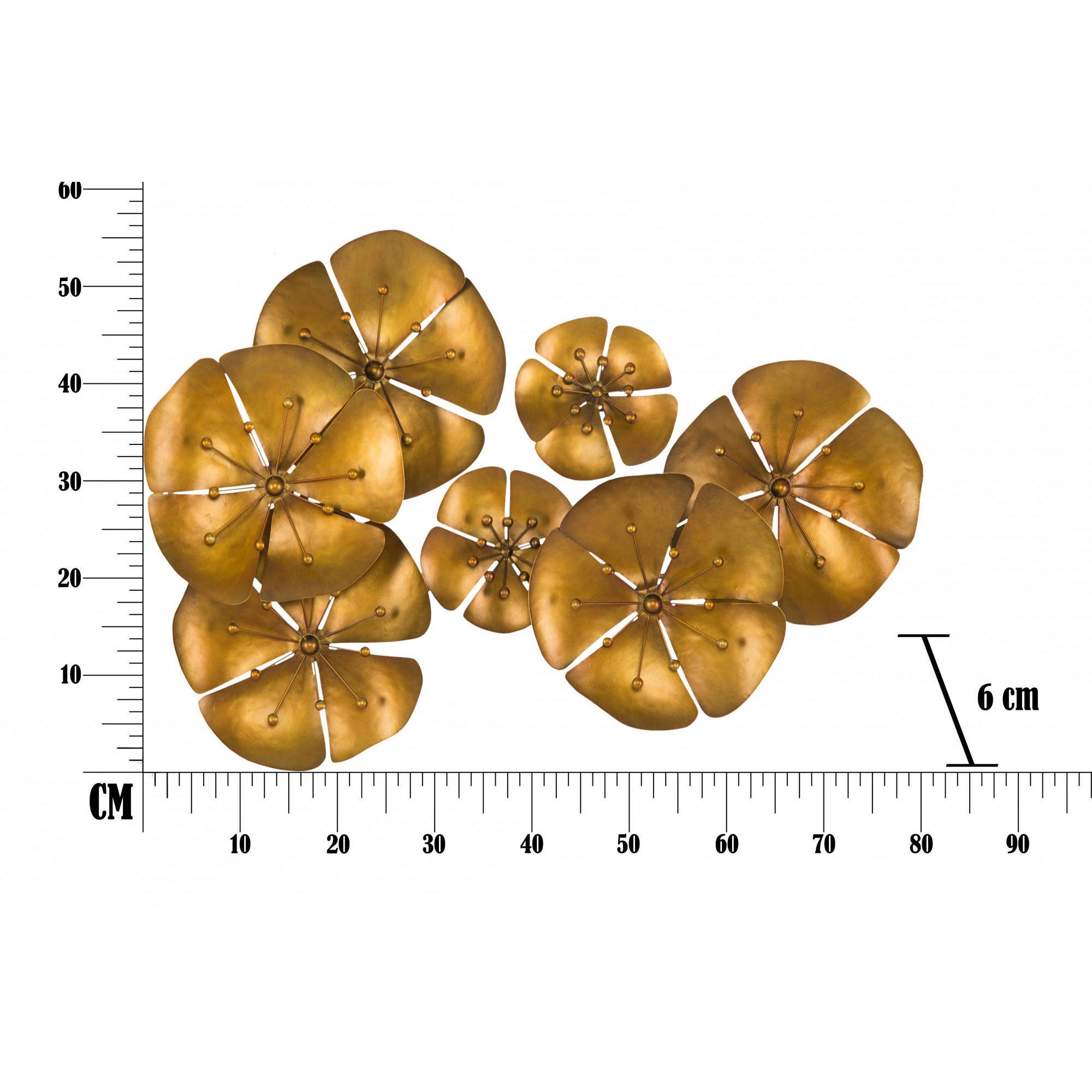 Decorazione da parete, Ferro, Colore Oro, Misure: 80 x 6 x 57 cm