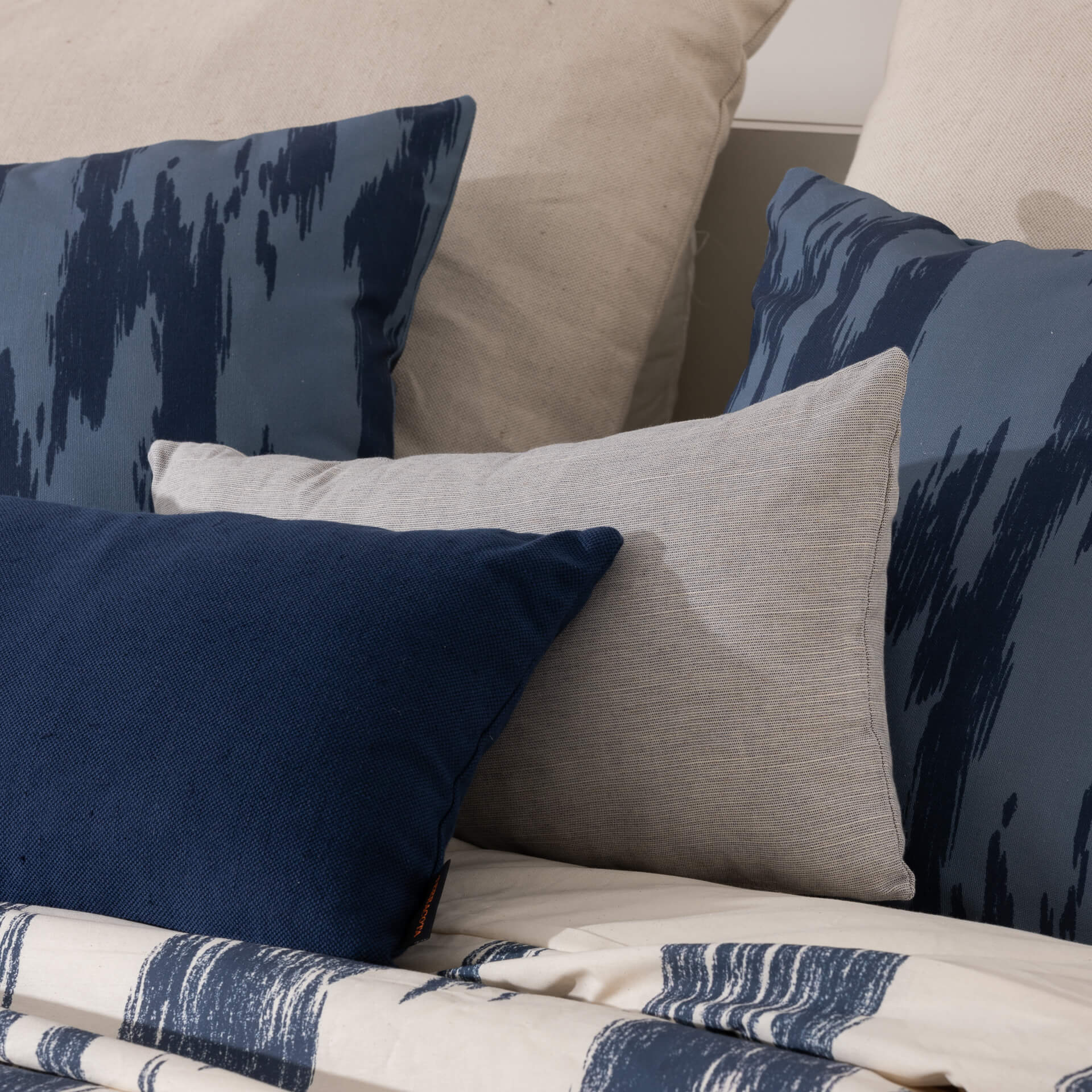 Housse de couette en 100% coton 157 fils Mahón Bleu Marine