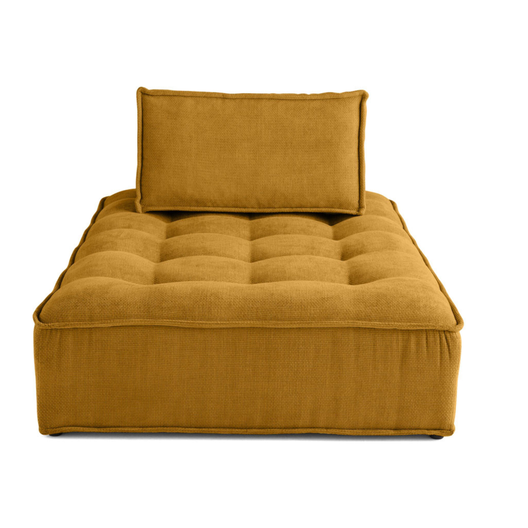 Marisol - module d'assise méridienne - velours texturé - Jaune