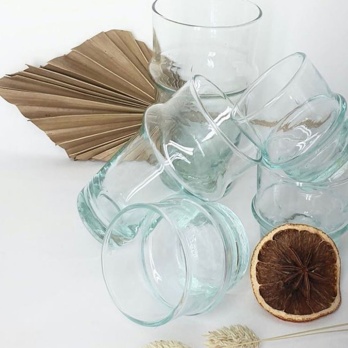 Lot de 6 gobelets en verre recyclé 15cl BELDI