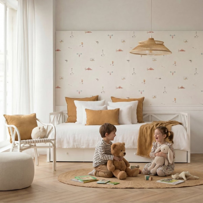 Lit gigogne Niza -bois massif d'araucaria et panneau mdf-couleur laqué blanc mat 210 x 78 x 99 cm
