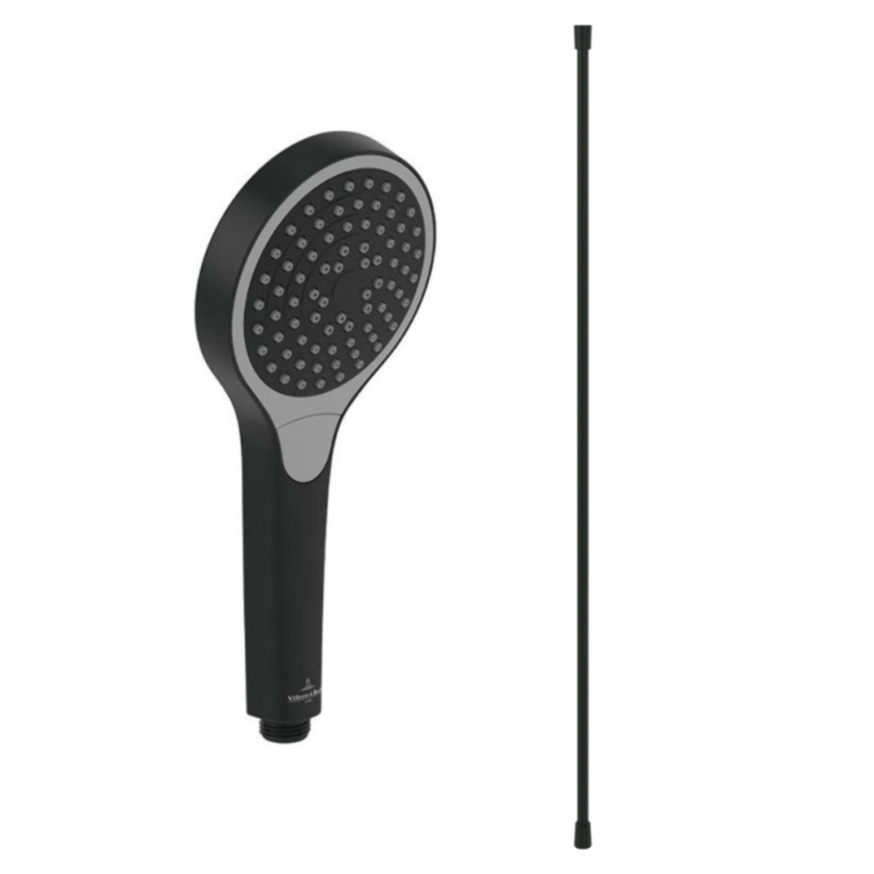 Pommeau de douche VILLEROY & BOCH Verve Showers 3 jets + Flexible de douche Universal Showers 160 cm Noir mat