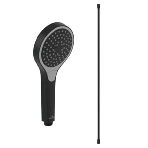 Pommeau de douche VILLEROY & BOCH Verve Showers 3 jets + Flexible de douche Universal Showers 160 cm Noir mat
