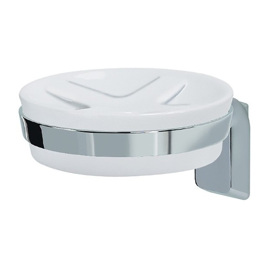 Porte savon à  fixer Porcelaine & Acier chromé MAX LIGHT Blanc Spirella