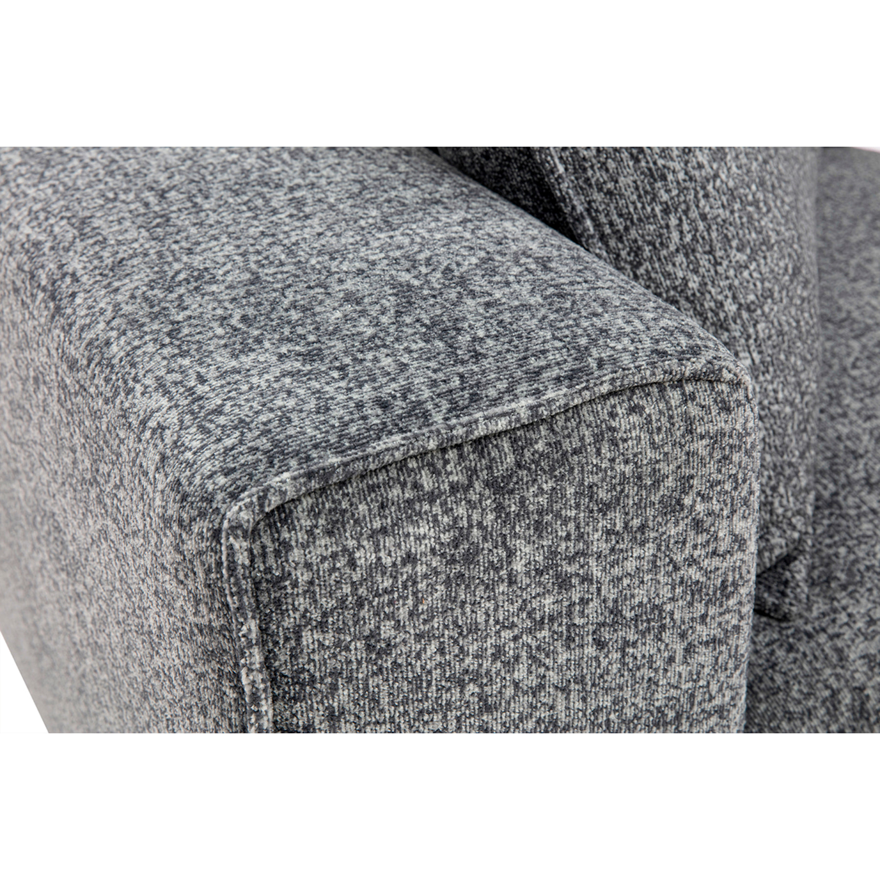 Module d'angle gauche pour canapé en tissu chiné gris foncé KERRY