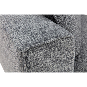 Module d'angle gauche pour canapé en tissu chiné gris foncé KERRY