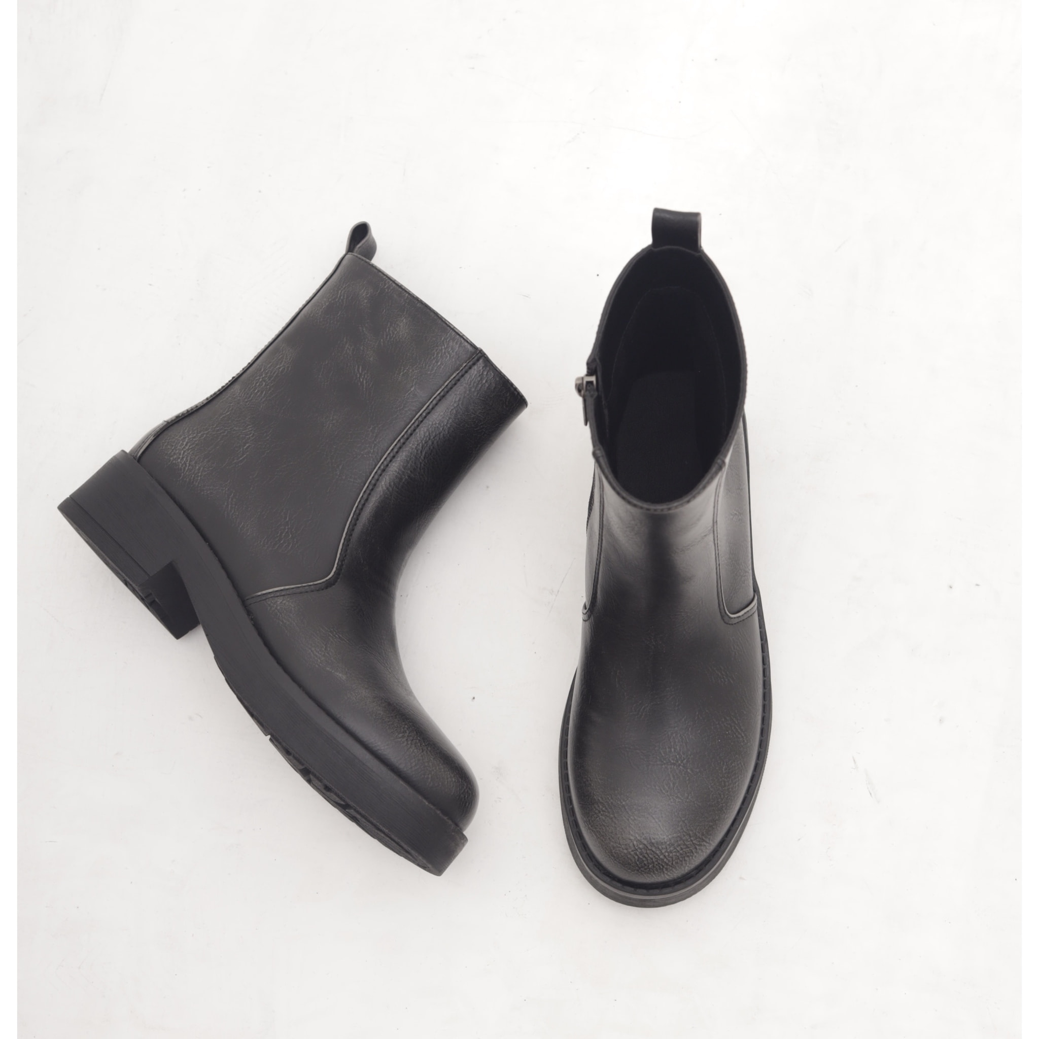 STIVALETTO BIKER BASSO LISCIO GESSO