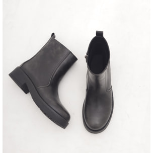 STIVALETTO BIKER BASSO LISCIO GESSO