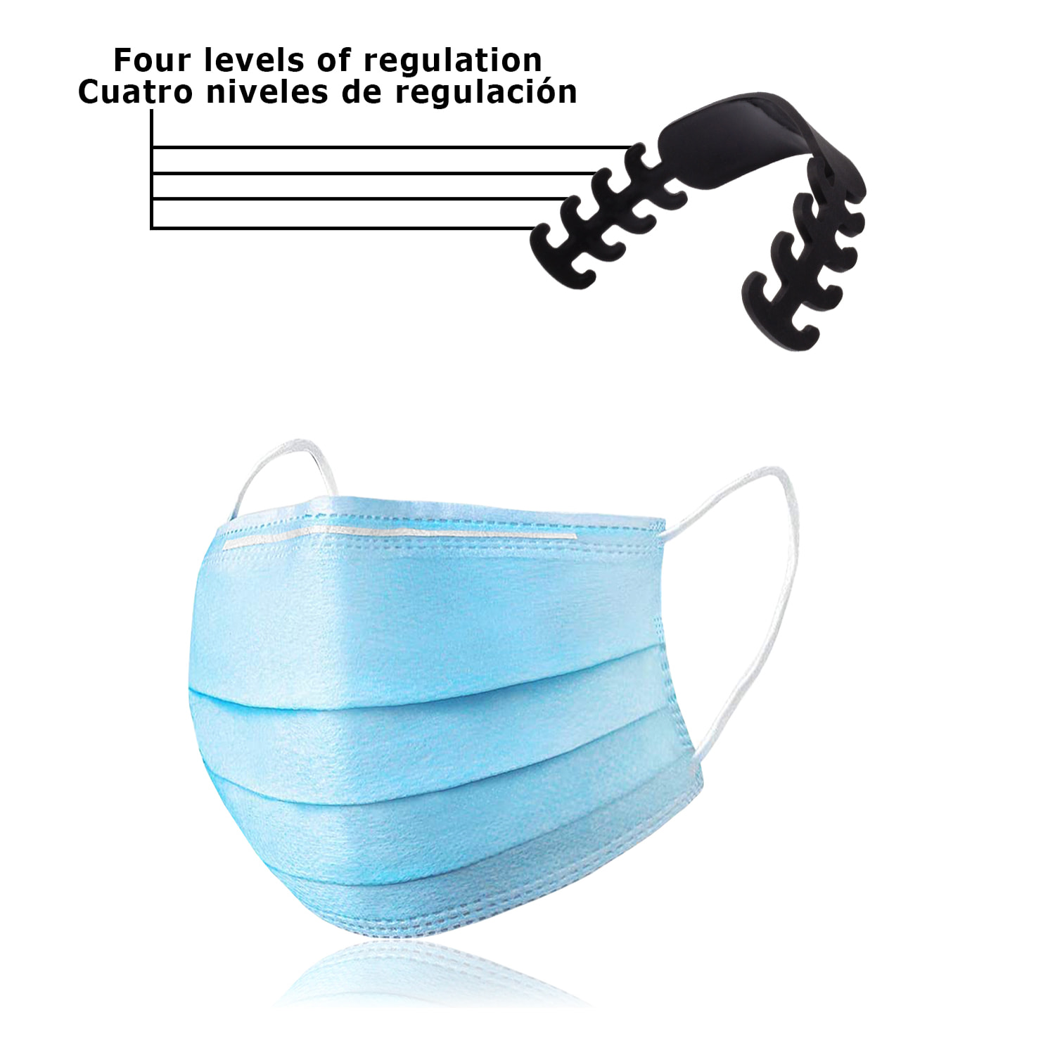 Salvaorecchie per maschere, in silicone morbido e flessibile.