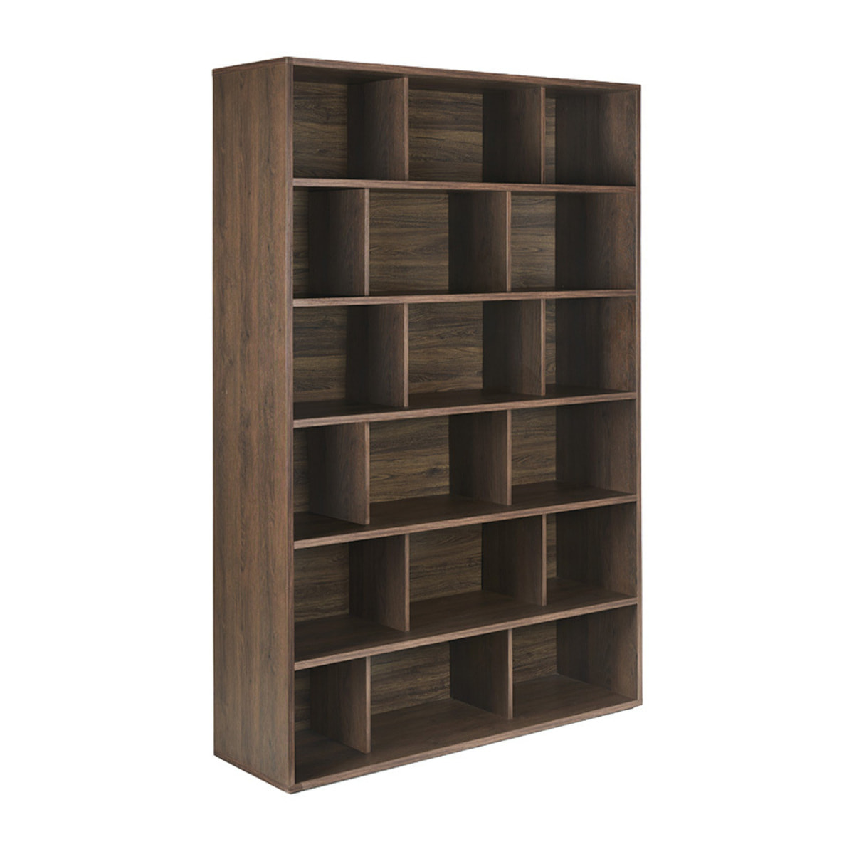Bibliothèque scandinave finition bois foncé noyer L140 cm EPURE